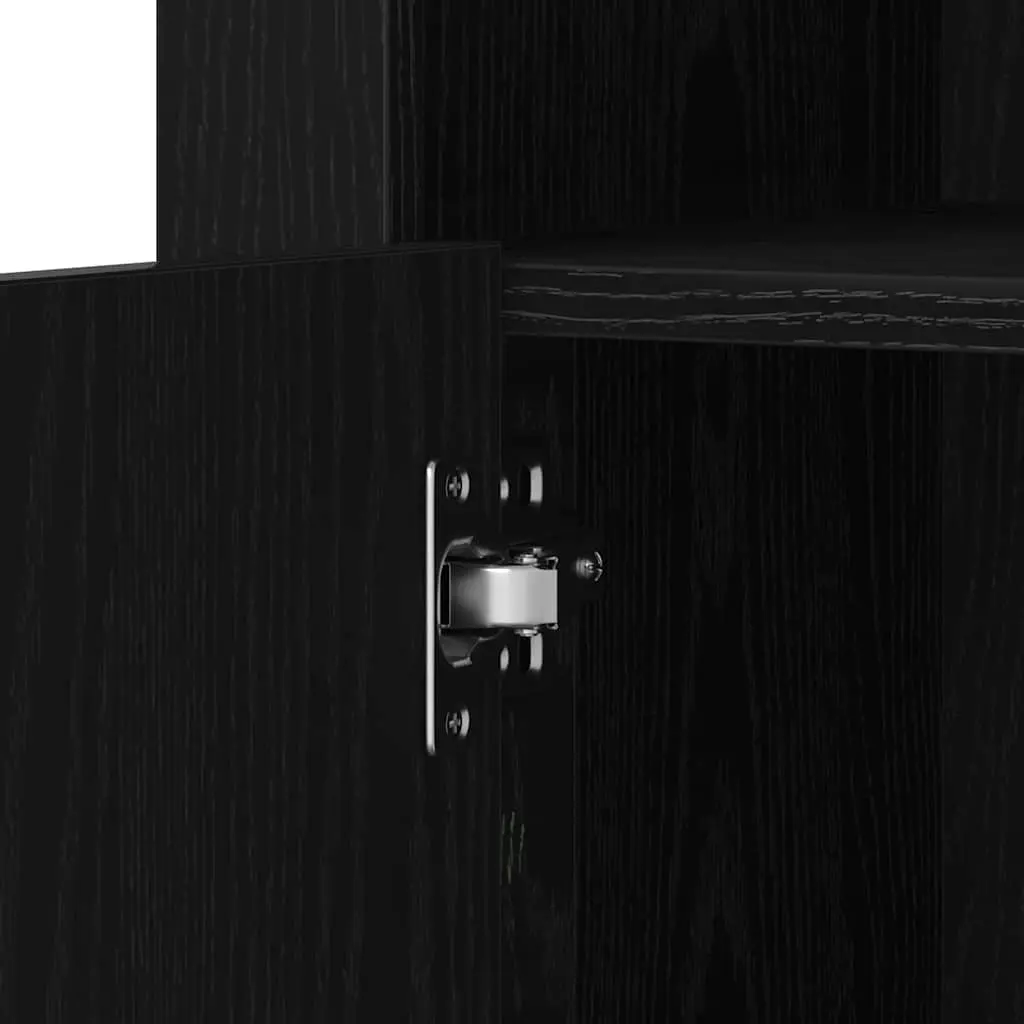 LED Sideboard Storage Unit 2 pcs Black Oak with RGB Lights