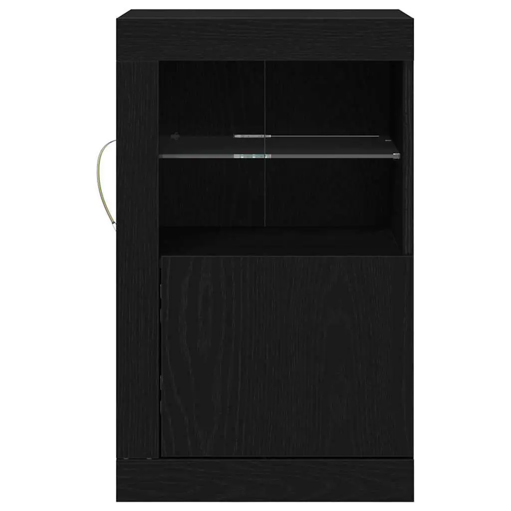 LED Sideboard Storage Unit 2 pcs Black Oak with RGB Lights