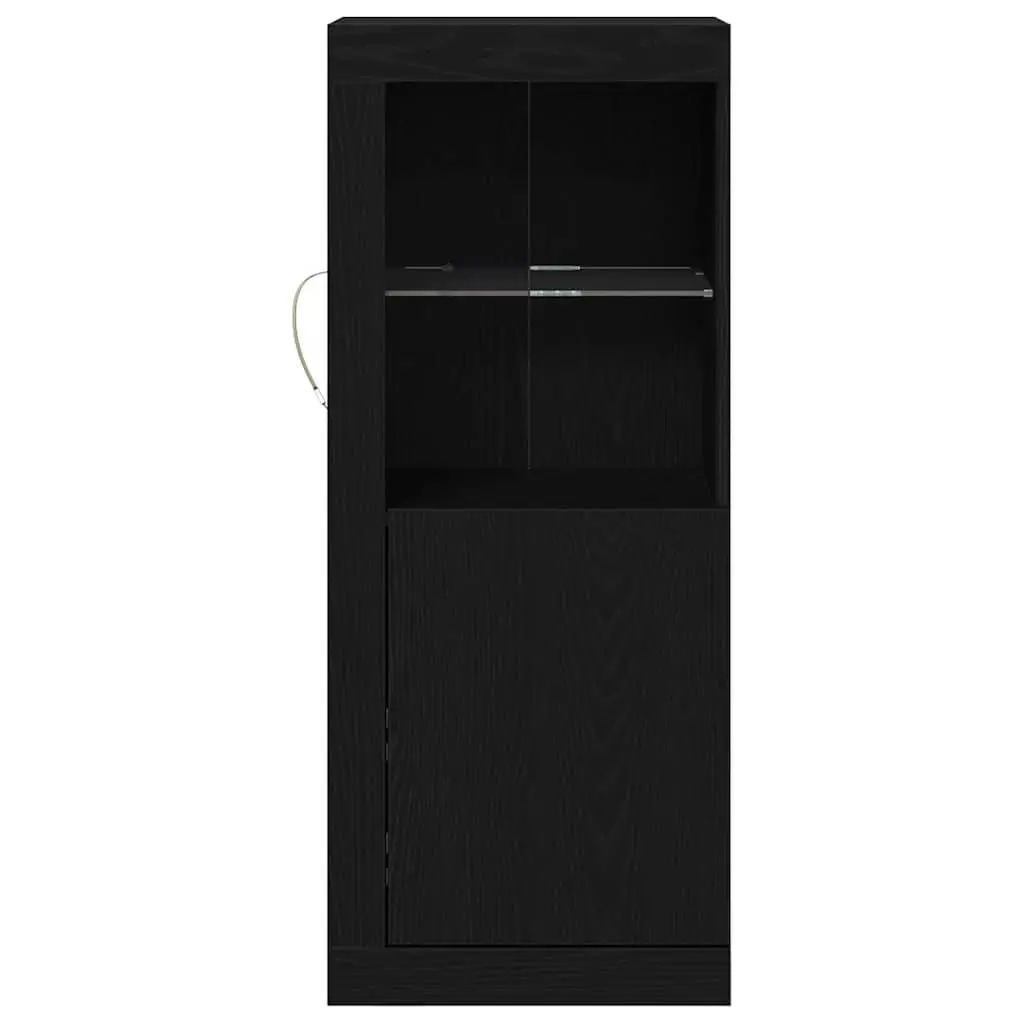 LED Sideboard Storage Cabinet Modern Buffet 41x37x100cm Black Engineered Wood