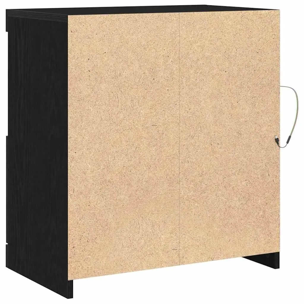 LED Sideboard Black Modern Storage Cabinet with RGB Lighting 60.5 x 37 x 67 cm
