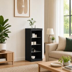 Reliable and Stylish Black Oak LED Sideboard