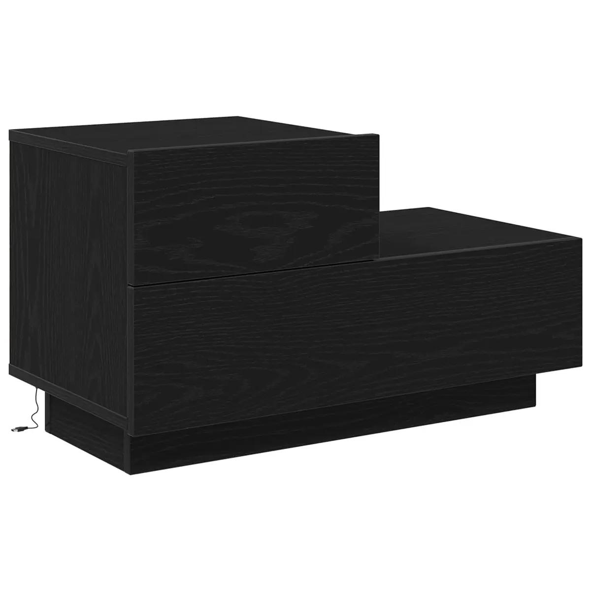 Black Oak Bedside Cabinet with LED Lighting