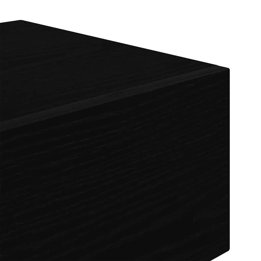 Black Oak Bedside Cabinet with LED Lighting