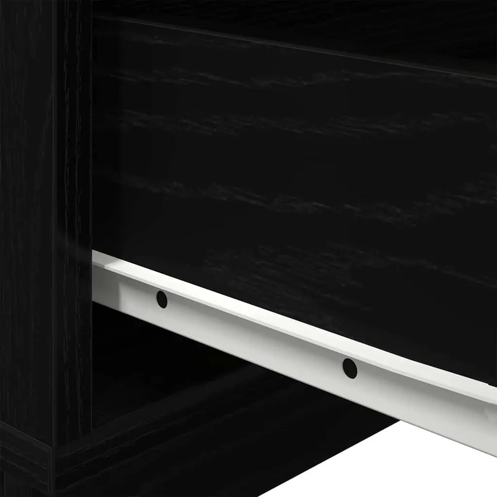 Black Oak Bedside Cabinet with LED Lighting