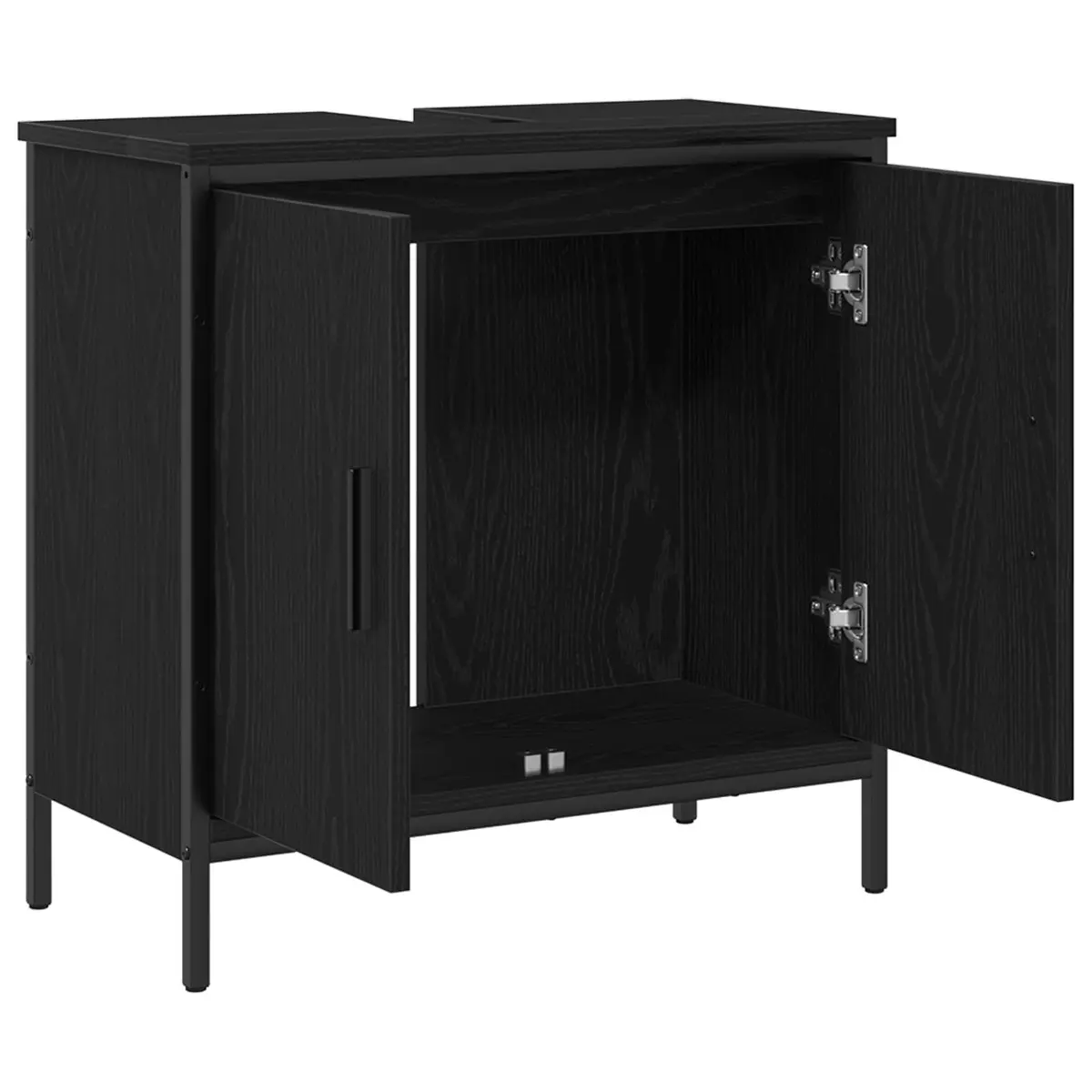 Bathroom Vanity Unit Wall-Mounted Sink Cabinet Black 60x30x60cm