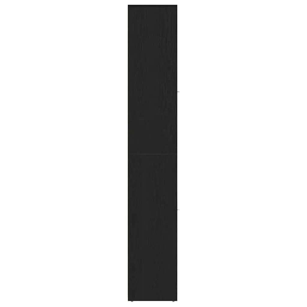 Bathroom Cabinet Black Oak Engineered Wood Storage Organizer Tall 30 x 30 x 183.5 cm