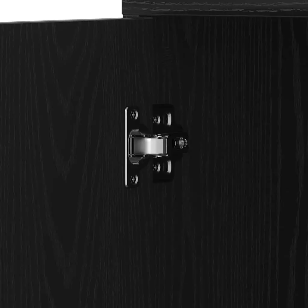 Bathroom Cabinet Black Oak Engineered Wood Storage Organizer Tall 30 x 30 x 183.5 cm