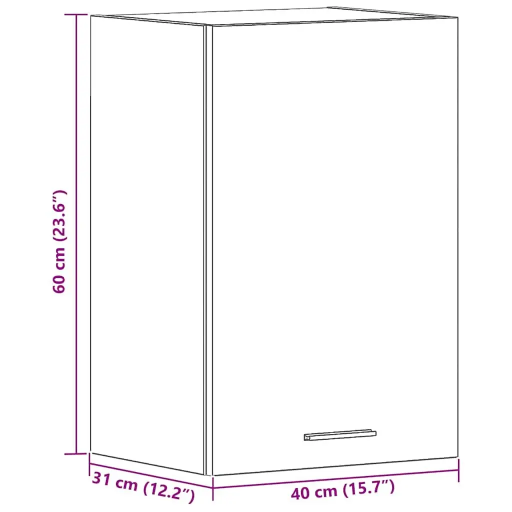 Hanging Cabinet Wall-Mounted Storage 40x31x60 cm Black Oak