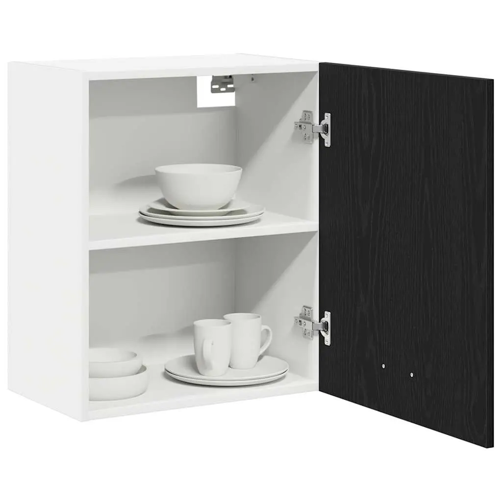 Hanging Cabinet Black Oak Kitchen Storage 50 x 31 x 60 cm Engineered Wood