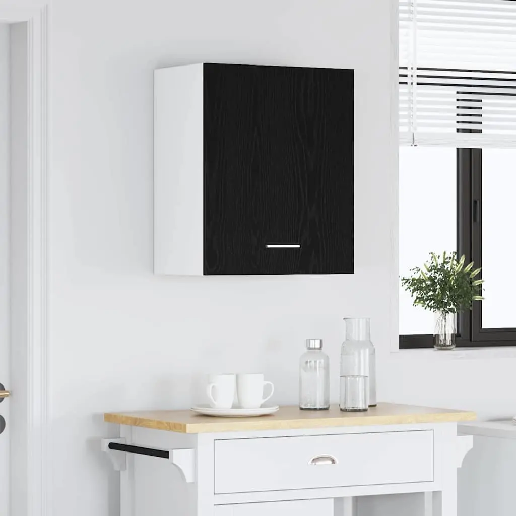 Hanging Cabinet Black Oak Kitchen Storage 50 x 31 x 60 cm Engineered Wood