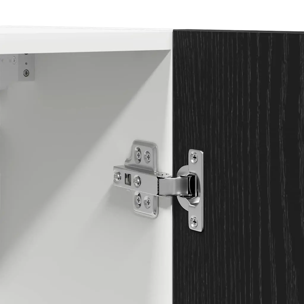 Hanging Cabinet Black Oak Kitchen Storage 50 x 31 x 60 cm Engineered Wood