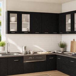 Reliable Black Oak Hanging Cabinet for Kitchen Efficiency 60x31x60cm