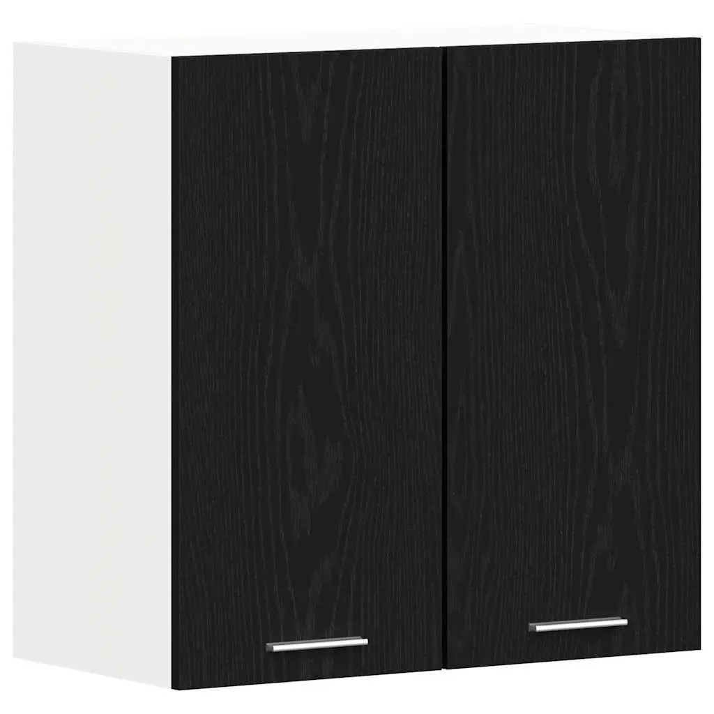 Black Oak Hanging Cabinet for Kitchen Efficiency 60x31x60cm