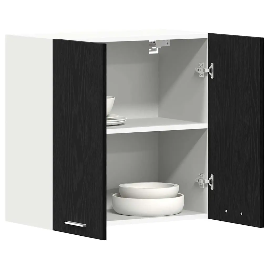 Black Oak Hanging Cabinet for Kitchen Efficiency 60x31x60cm