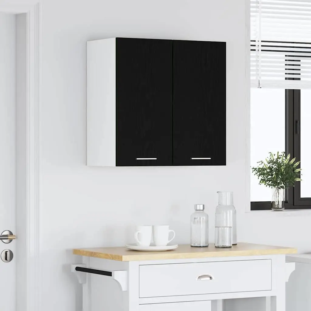 Black Oak Hanging Cabinet for Kitchen Efficiency 60x31x60cm