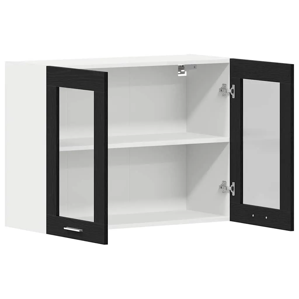 Hanging Cabinet Black Oak Modern Storage Engineered Wood 80x31x60cm