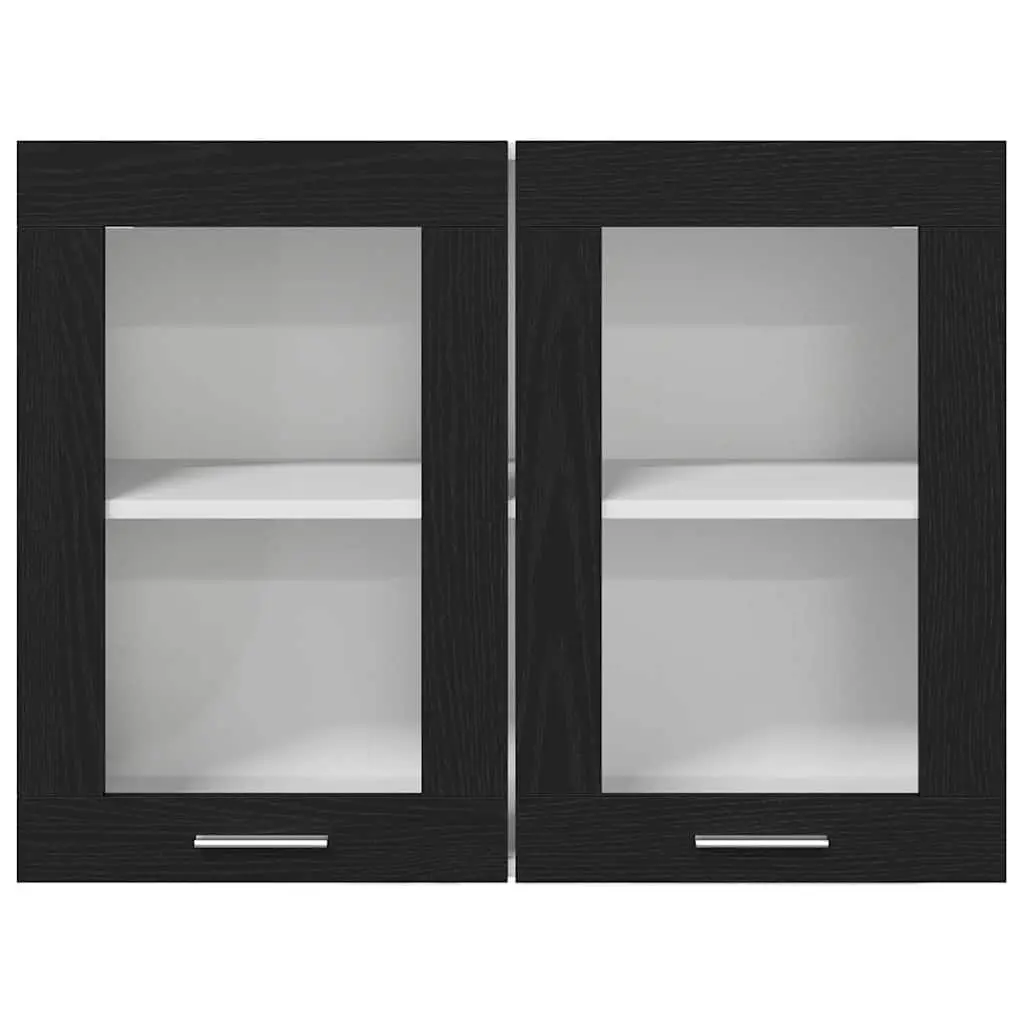 Hanging Cabinet Black Oak Modern Storage Engineered Wood 80x31x60cm
