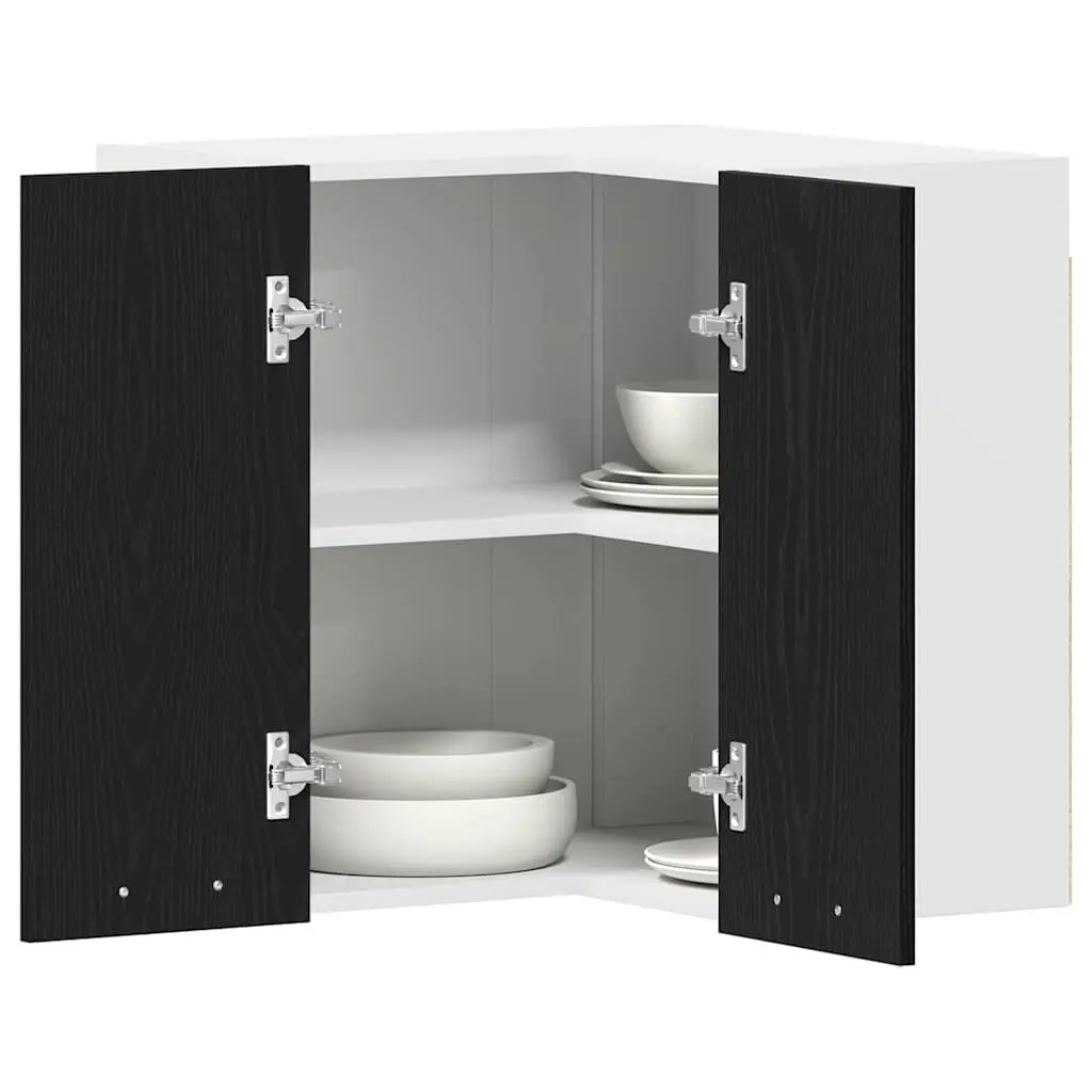 Black Wall-Mounted Kitchen Cabinet for Efficiency