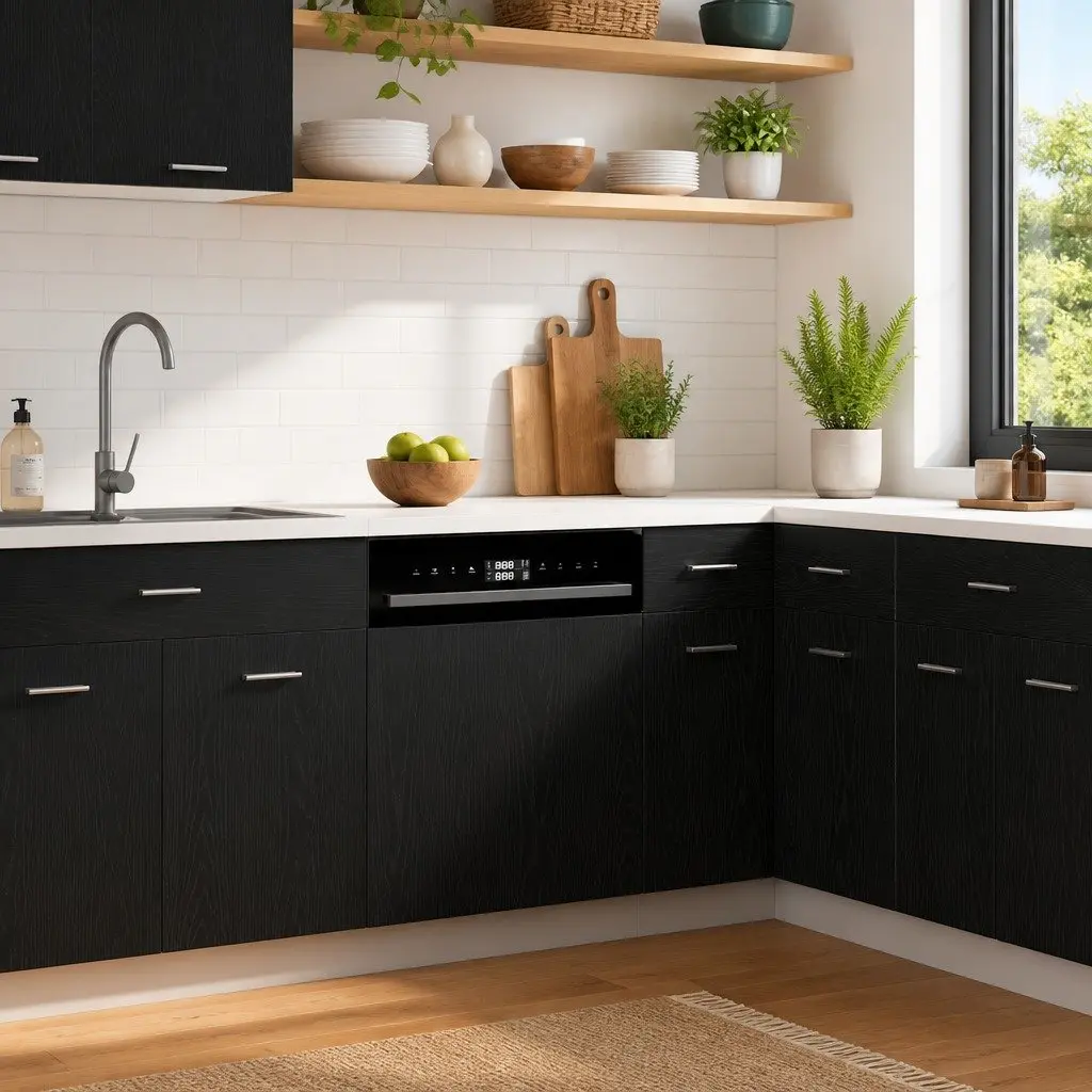 60cm Black Oak Dishwasher Panel for Long-lasting Use