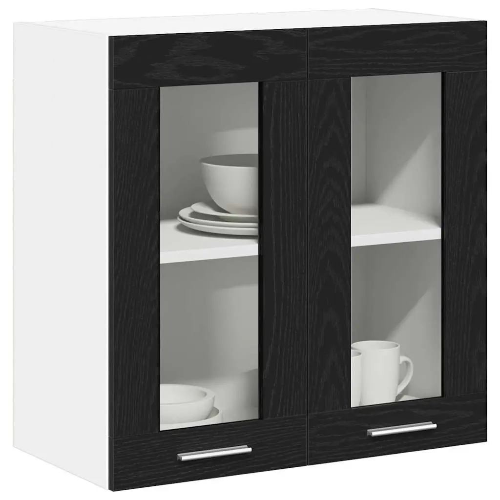 Hanging Kitchen Cabinet Storage Organiser 60x31x60cm Black Oak Engineered Wood