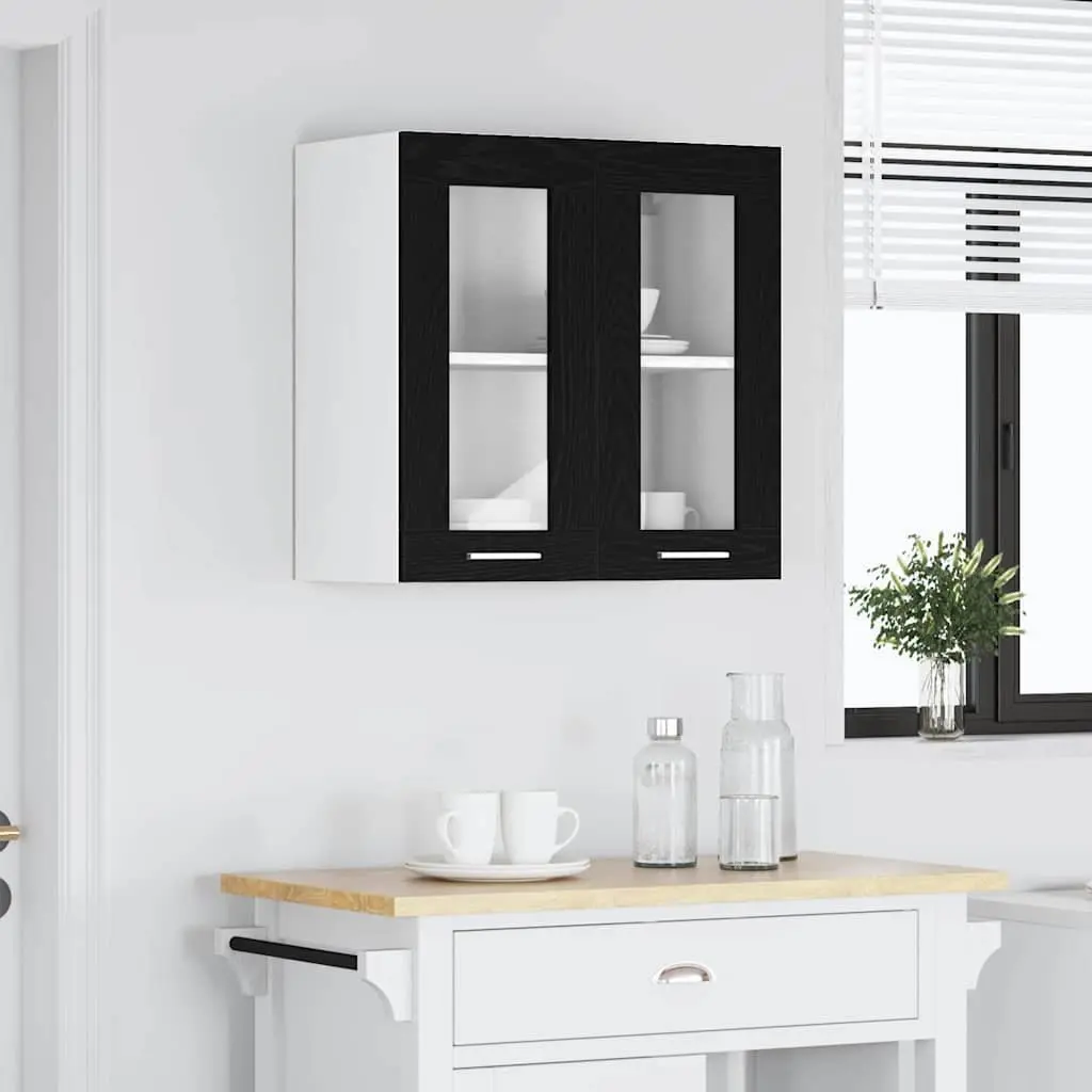 Hanging Kitchen Cabinet Storage Organiser 60x31x60cm Black Oak Engineered Wood