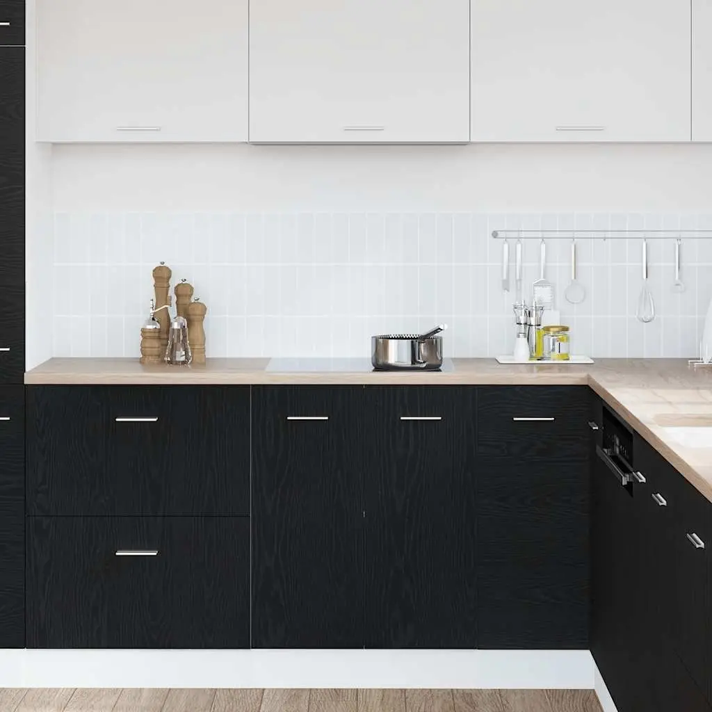 Bottom Kitchen Cabinet Black Oak Engineered Wood Storage Cupboard 60x46x81.5cm
