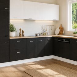 Sink Bottom Cabinet Black Oak 80x46x81.5 cm Kitchen Storage Engineered Wood