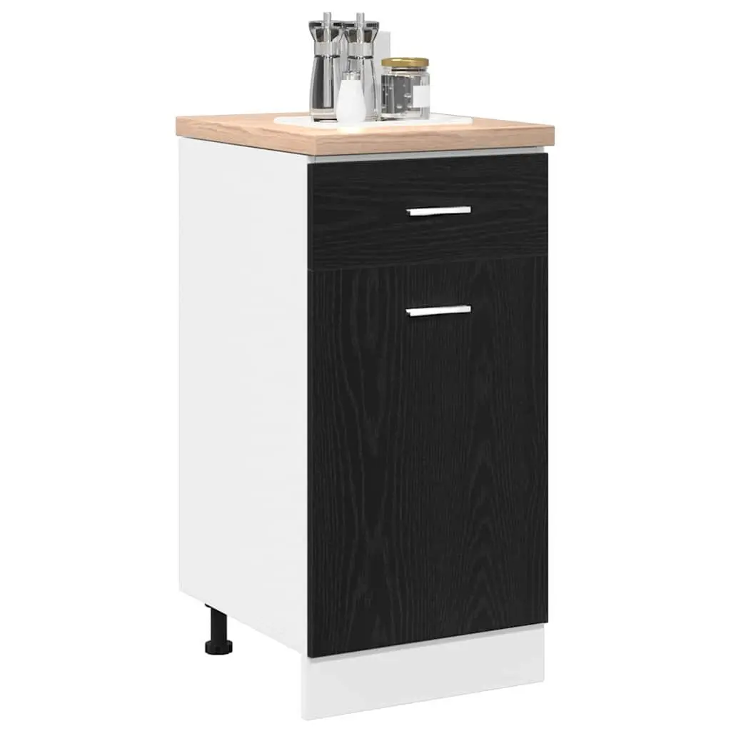 Hanging Kitchen Cabinet Modern Storage 40x46x81.5cm Black Oak