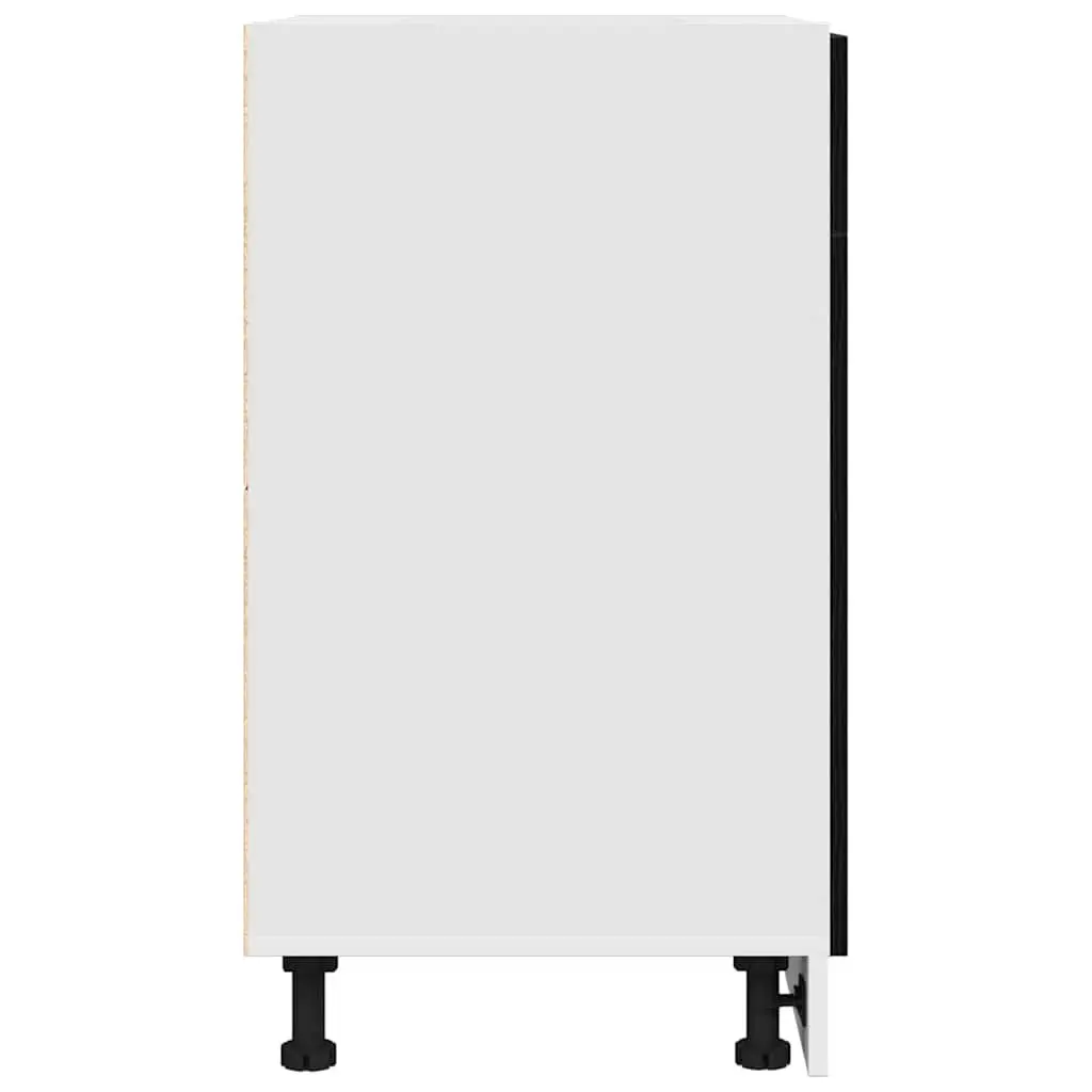 Hanging Kitchen Cabinet Black Oak Modern Storage Cupboard Engineered Wood