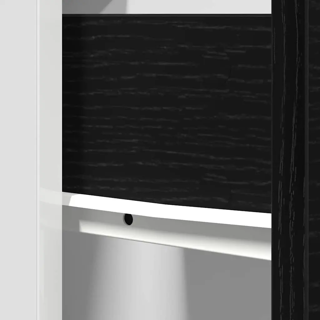 Hanging Kitchen Cabinet Black Oak Modern Storage Cupboard Engineered Wood