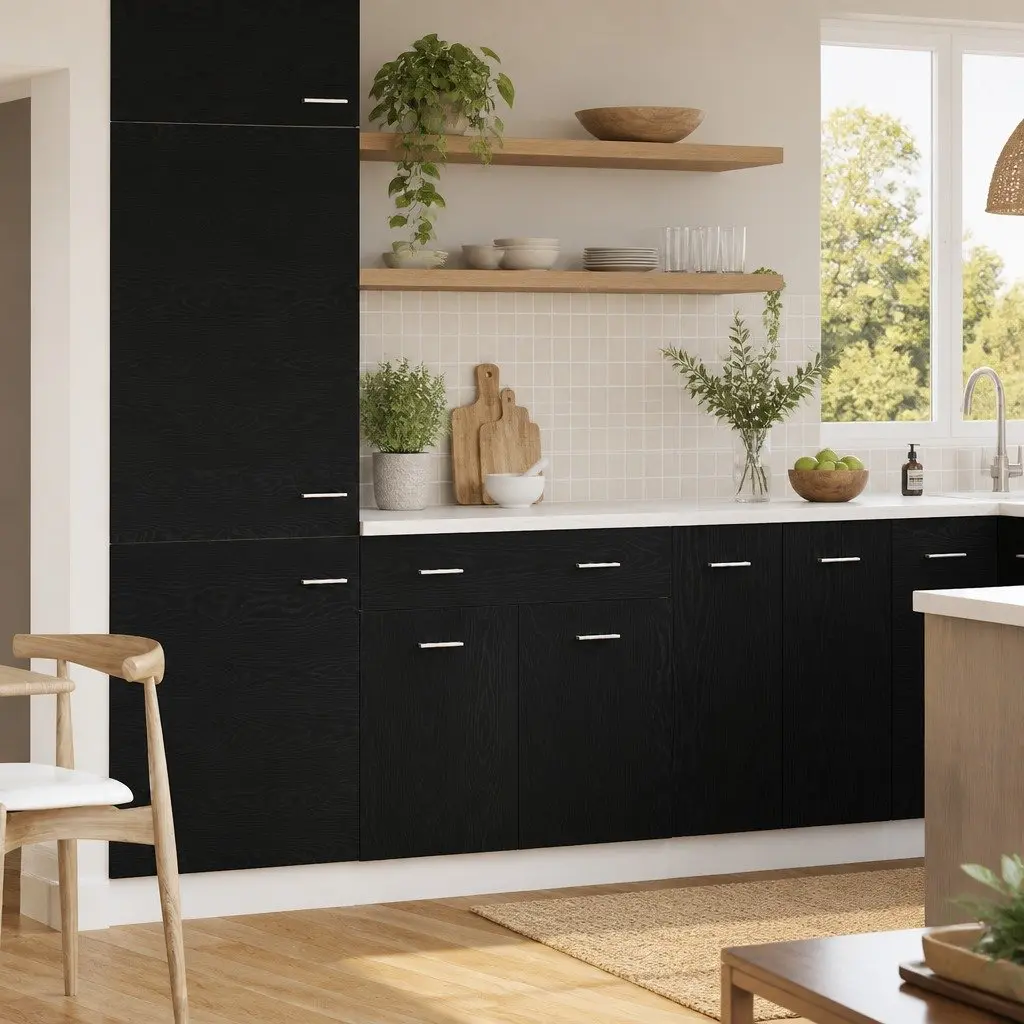 Hanging Cabinet Kitchen Storage 80 x 31 x 81.5 cm Black Oak Engineered Wood
