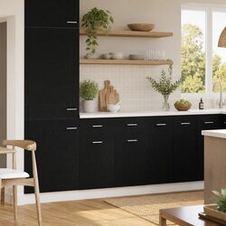 Practical Black Oak Hanging Cabinet for Your Kitchen