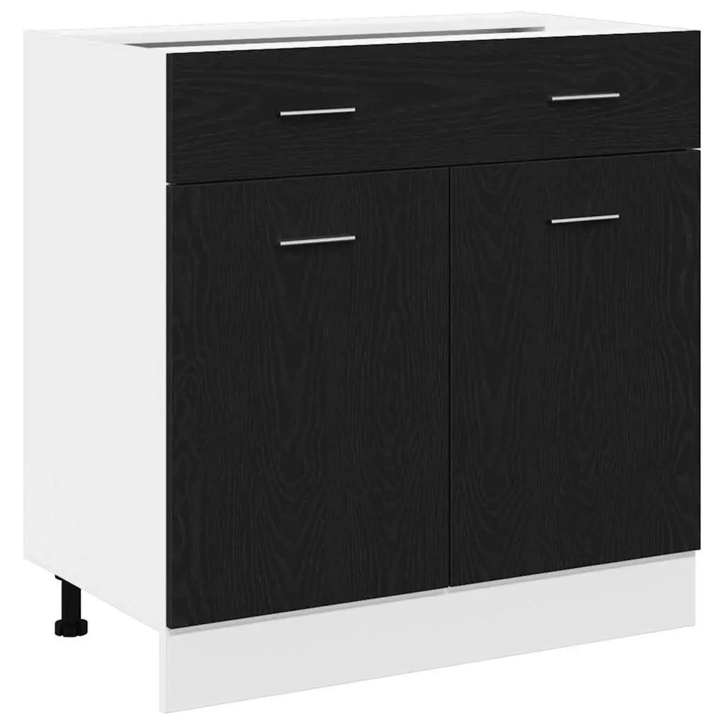 Hanging Cabinet Kitchen Storage 80 x 31 x 81.5 cm Black Oak Engineered Wood