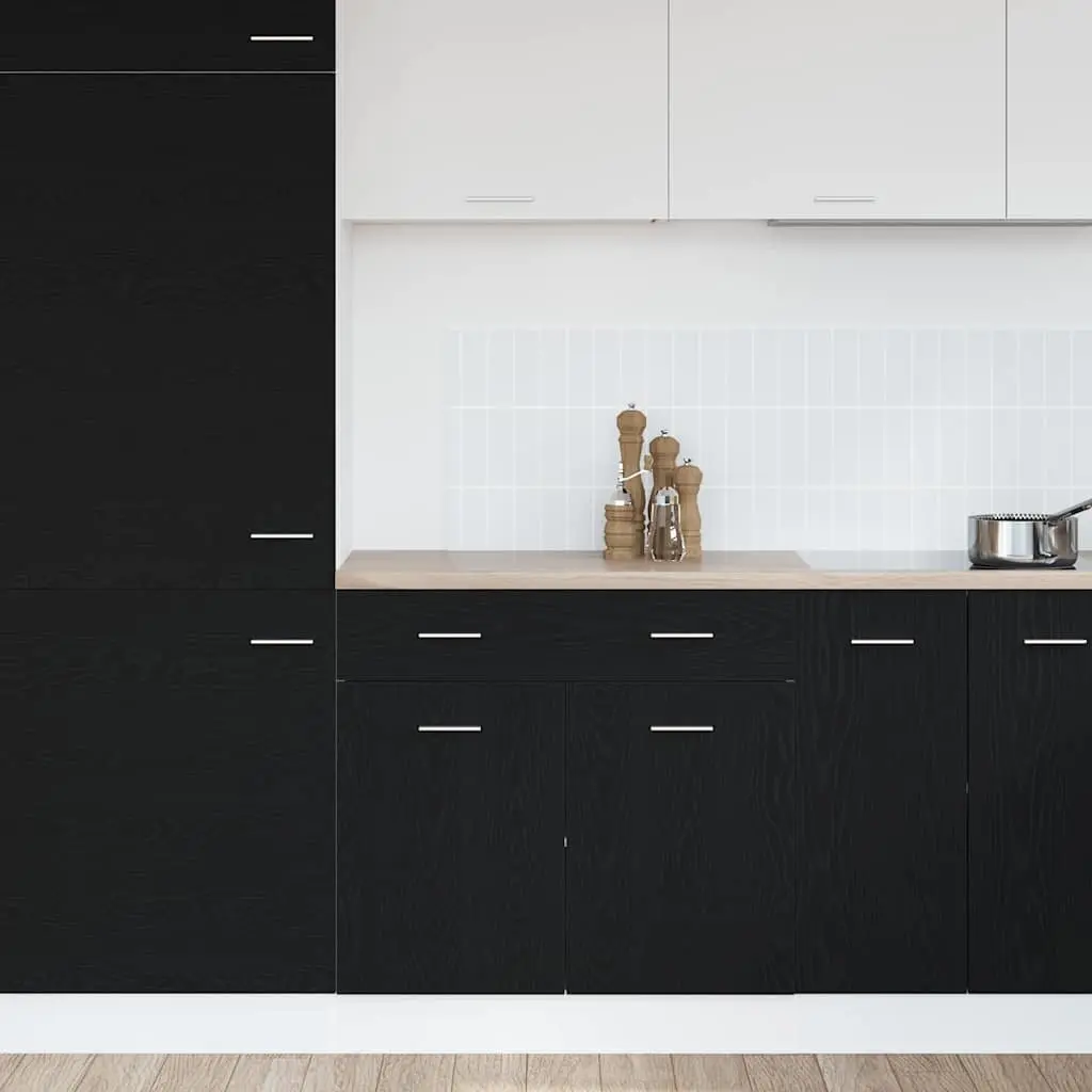 Hanging Cabinet Kitchen Storage 80 x 31 x 81.5 cm Black Oak Engineered Wood