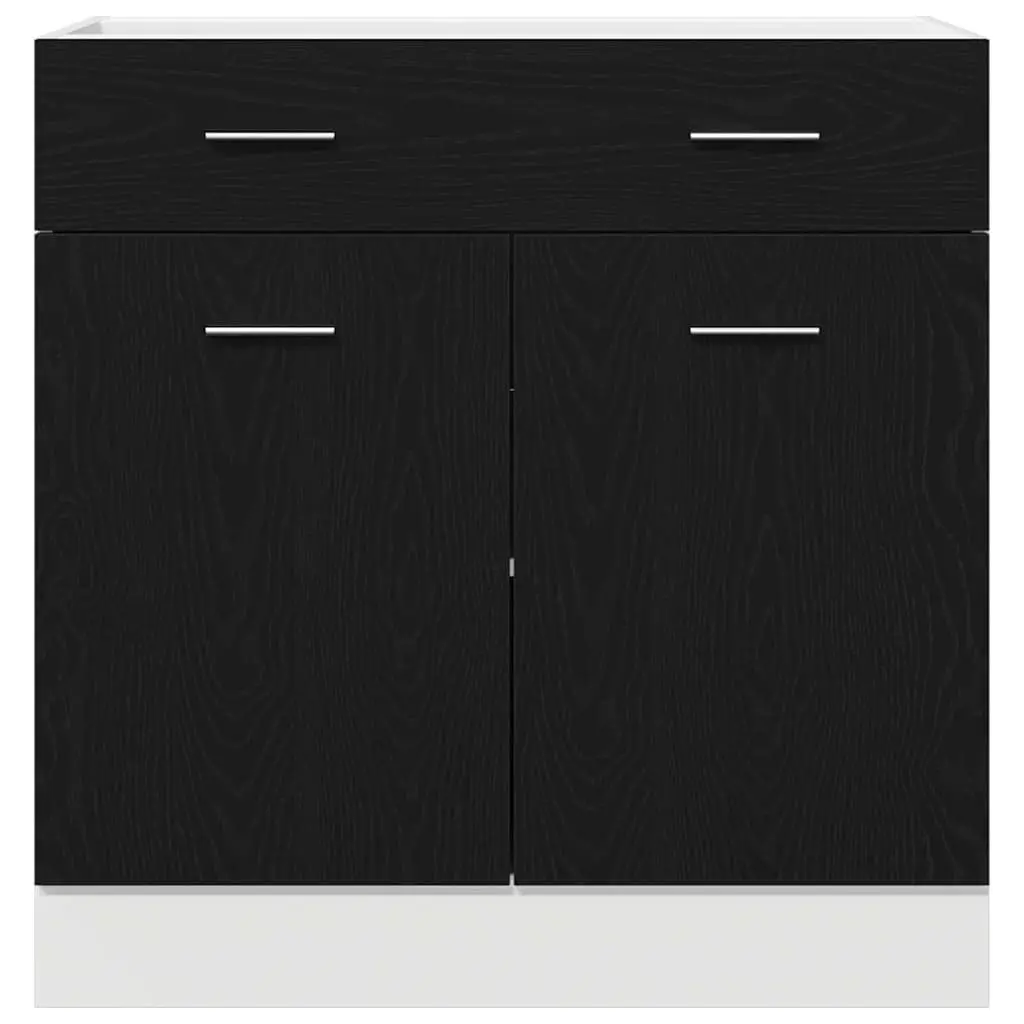 Hanging Cabinet Kitchen Storage 80 x 31 x 81.5 cm Black Oak Engineered Wood