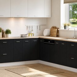 Reliable Black Oak Hanging Kitchen Cabinet for Daily Use