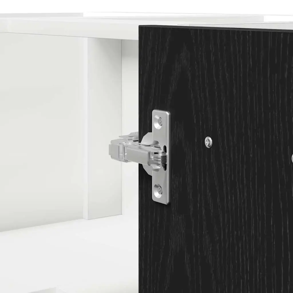 Hanging Kitchen Cabinet Black Oak Modern Storage 75.5 x 75.5 x 80.5cm