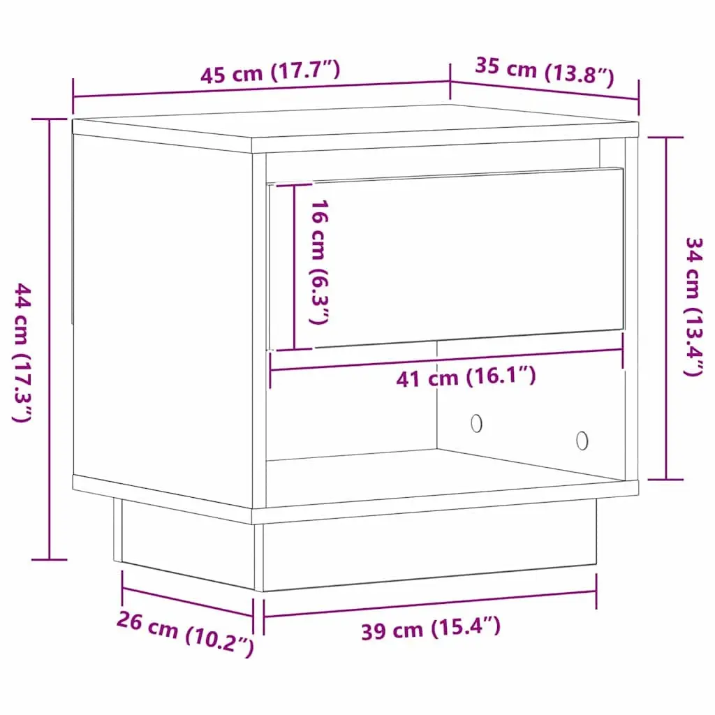 Nightstand Set in Brown