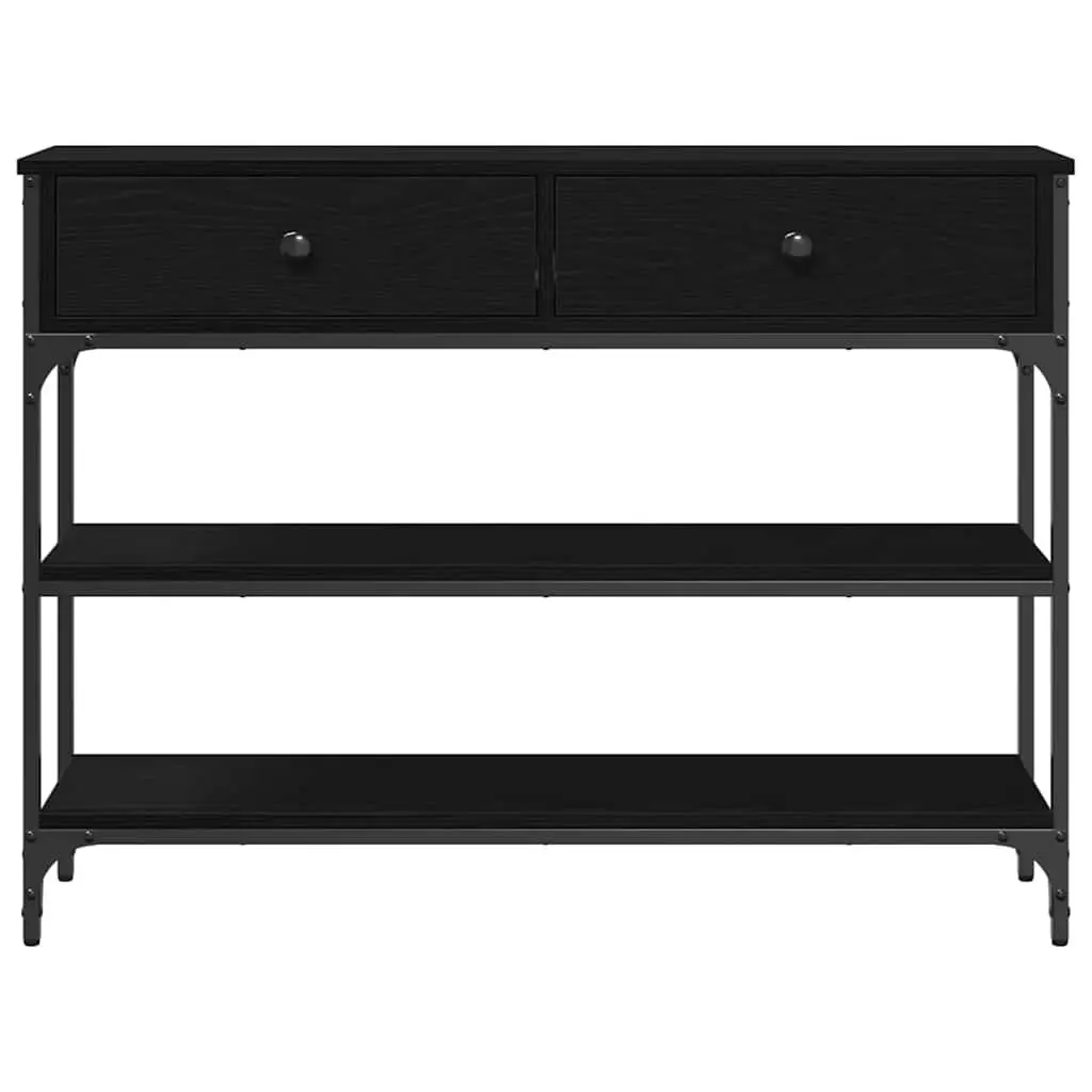 Console Table End Table Black Industrial Design Engineered Wood Steel Frame
