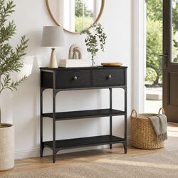 Warm and Reliable Console Table with Drawers