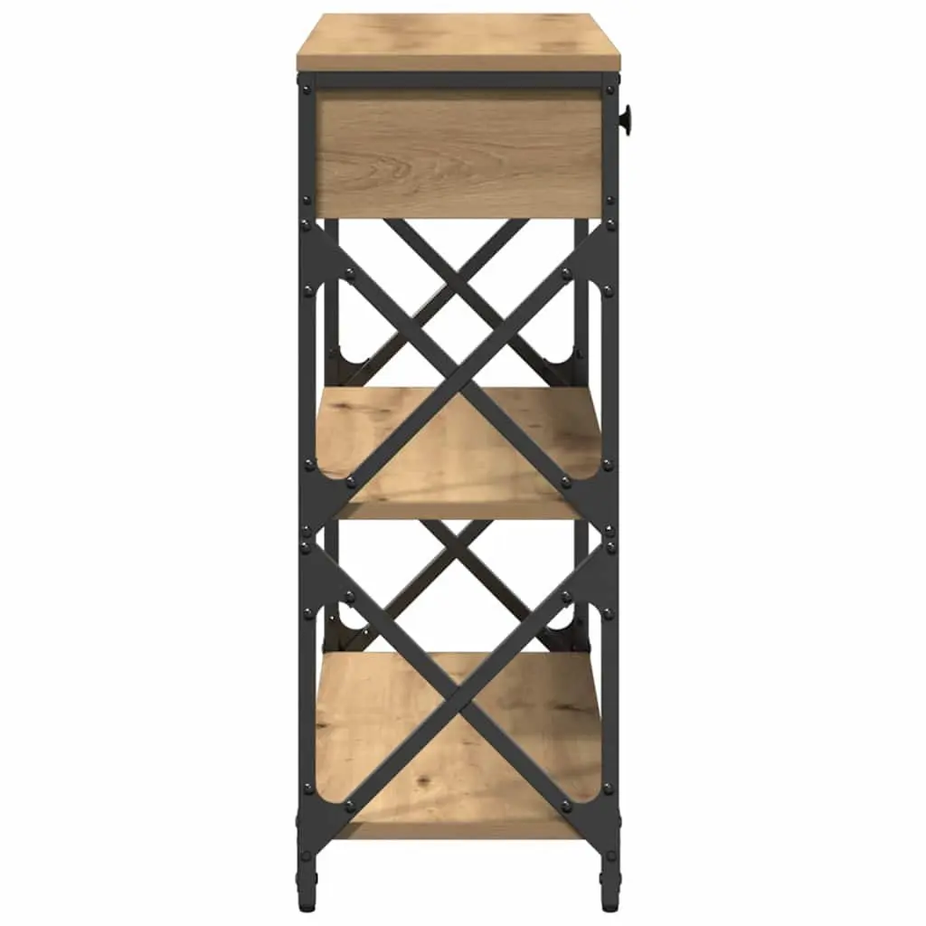Rustic Wooden End Table Console Storage Accent Side Table Living Room Bedroom