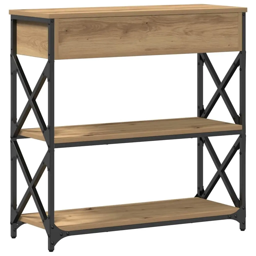 Rustic Wooden End Table Console Storage Accent Side Table Living Room Bedroom