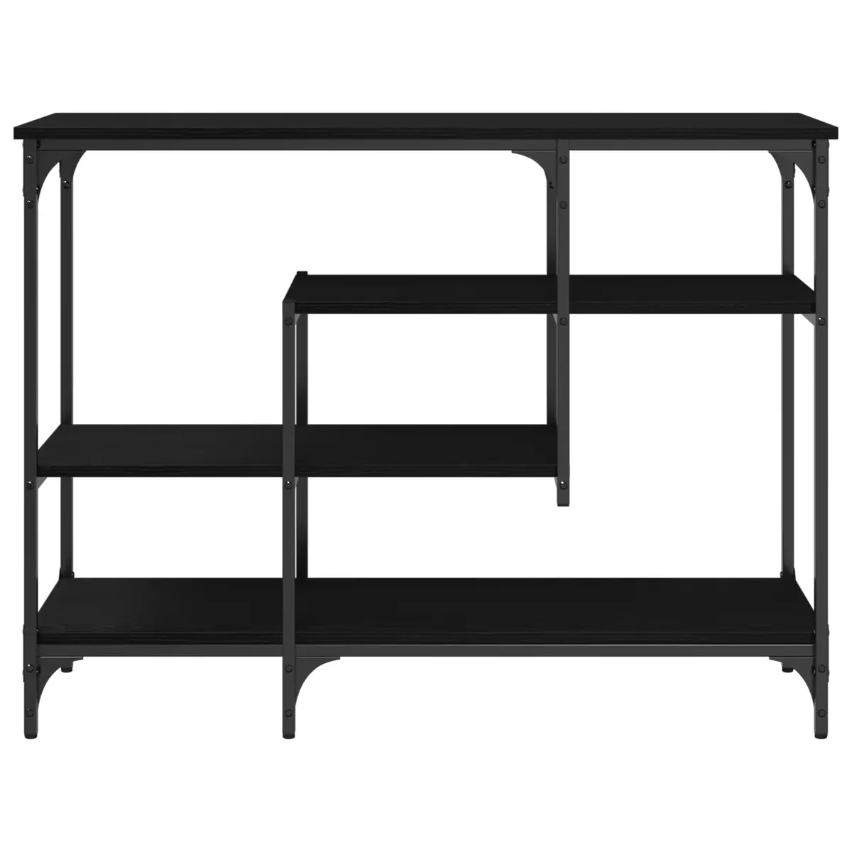 Console Table Black 100x35x75cm Industrial Shelf Storage Hallway Display