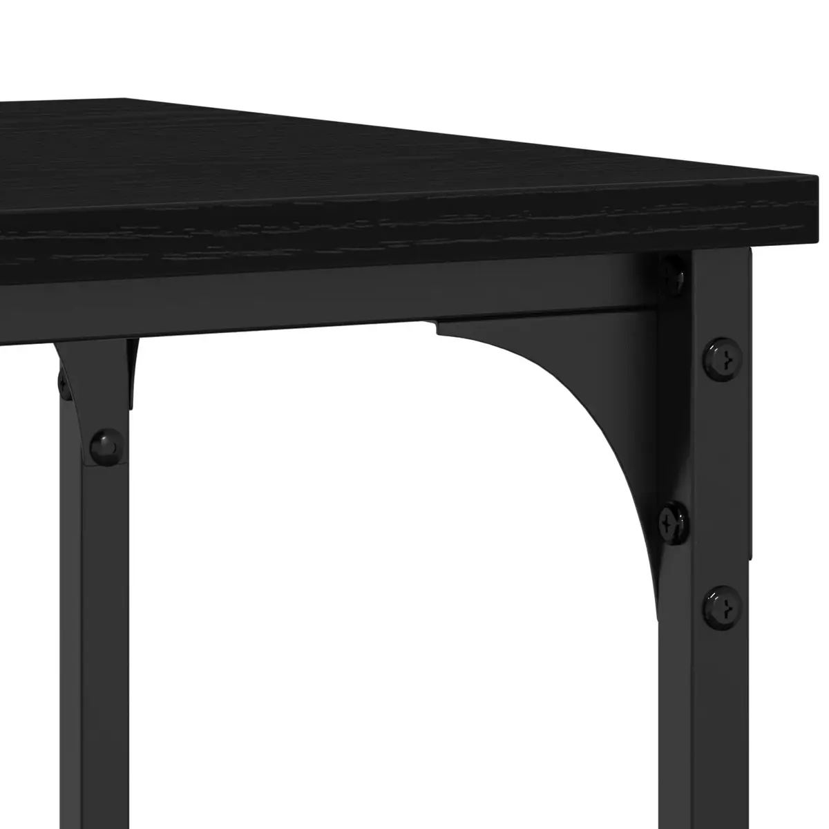 Console Table Black 100x35x75cm Industrial Shelf Storage Hallway Display