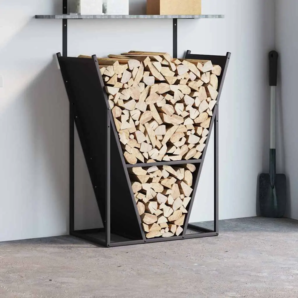 Firewood Rack Log Storage Holder Large Capacity Cold-rolled Steel Black