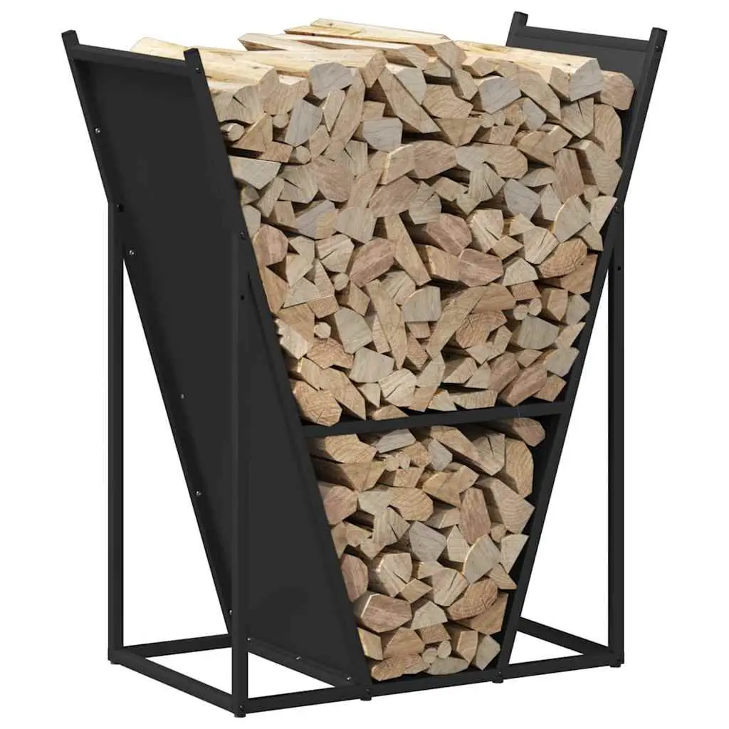 Firewood Rack Log Storage Holder Large Capacity Cold-rolled Steel Black