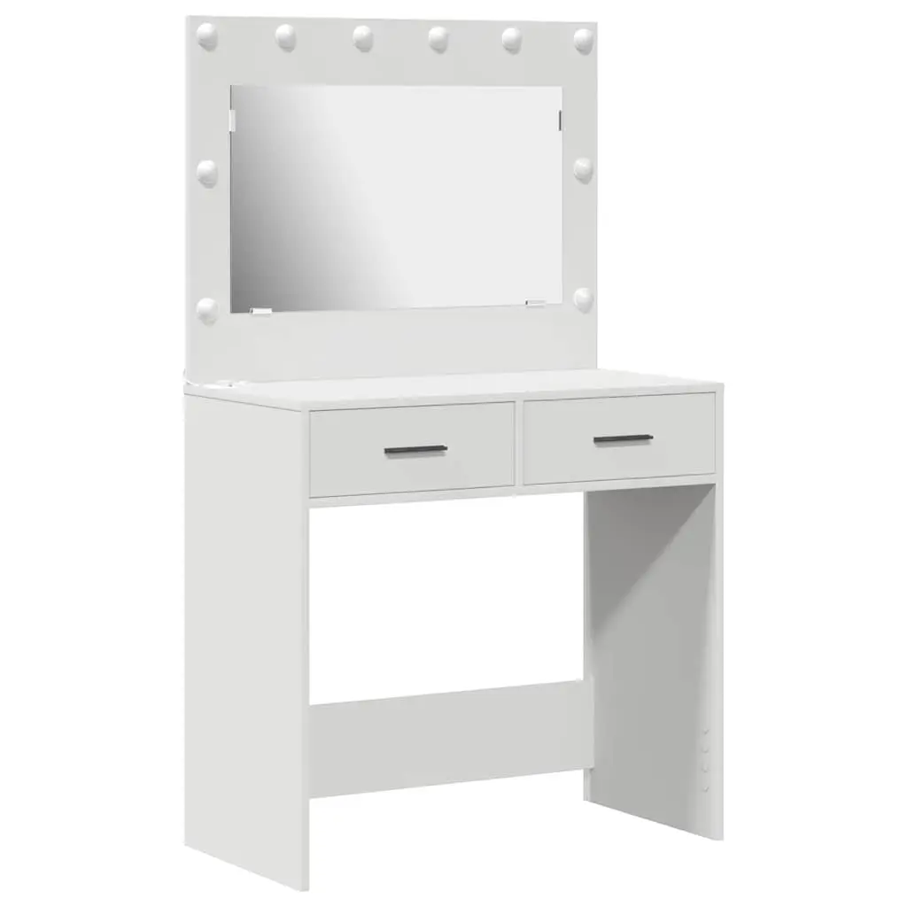 Dressing Table Bedroom Vanity White LED Lights Storage Drawers 78.5 x 41 x 135 cm