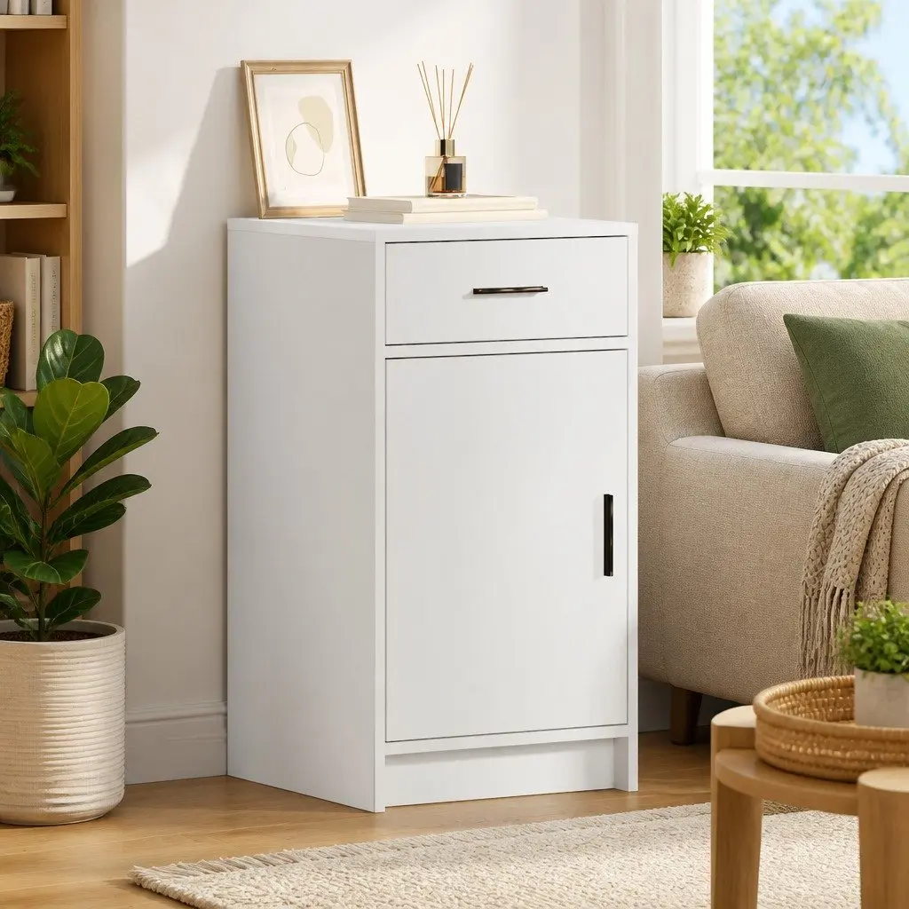 White Sideboard with Easy Access Storage