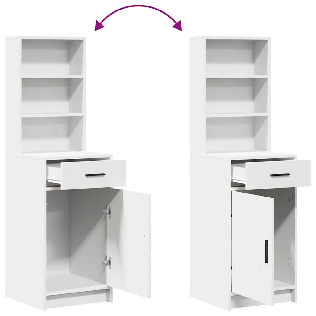 Highboard Storage Cabinet White 40 x 40.5 x 135cm Modern Furniture