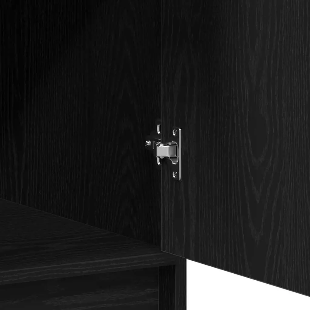 Black Oak Highboard with Ample Storage Capacity